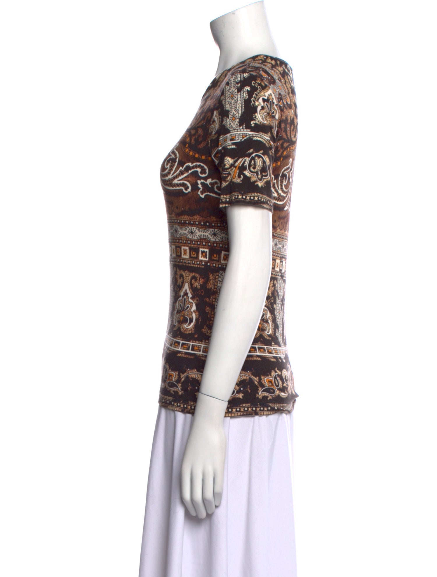 Etro Paisley Print Crew Neck T-Shirt