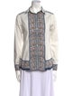 Etro Printed Long Sleeve Button-Up Top