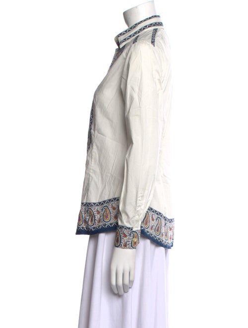 Etro Printed Long Sleeve Button-Up Top