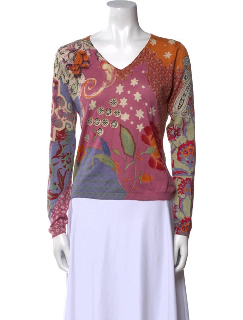 Etro Printed V-Neck Top