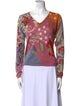 Etro Printed V-Neck Top