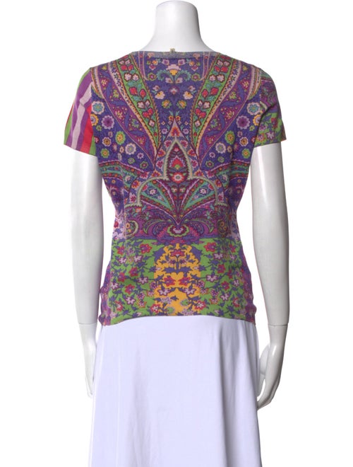 Etro Paisley Print Scoop Neck T-Shirt