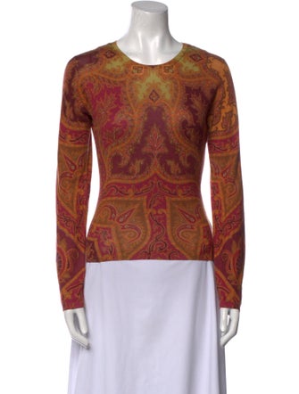 Etro Paisley Print Crew Neck Top