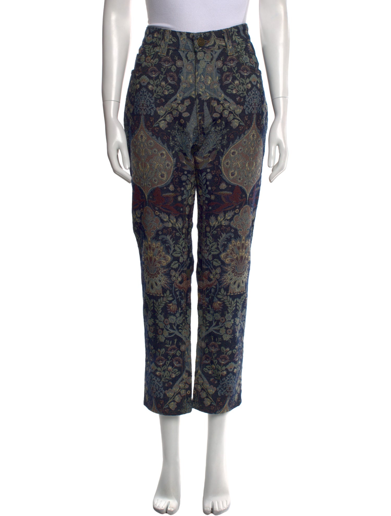 Etro Floral Print Straight Leg Pants