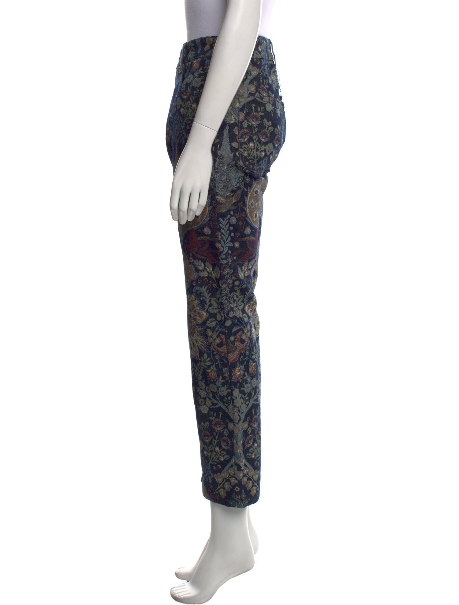 Etro Floral Print Straight Leg Pants