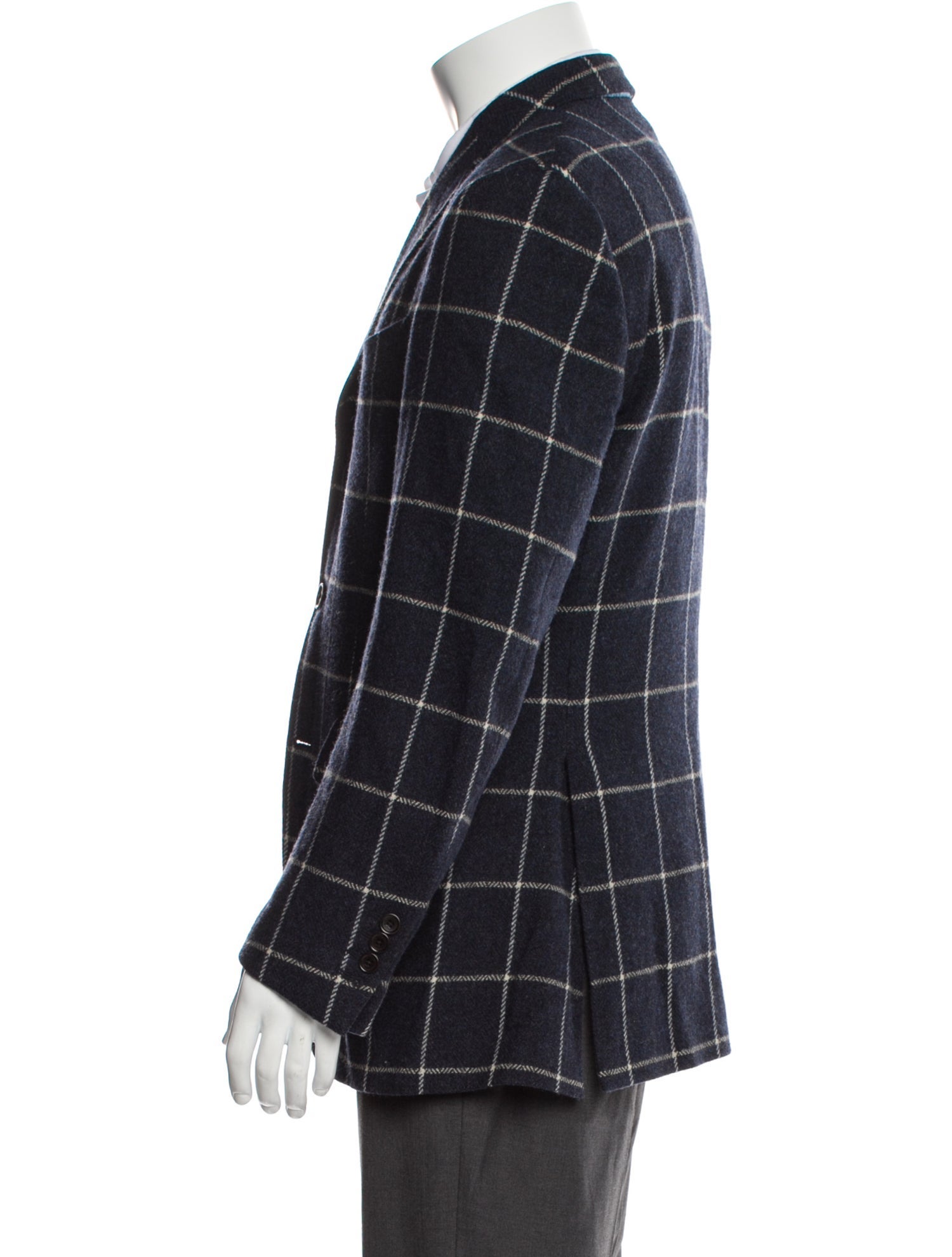 Etro Wool Plaid Print Blazer