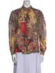 Etro Floral Print Mock Neck Blouse