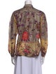 Etro Floral Print Mock Neck Blouse