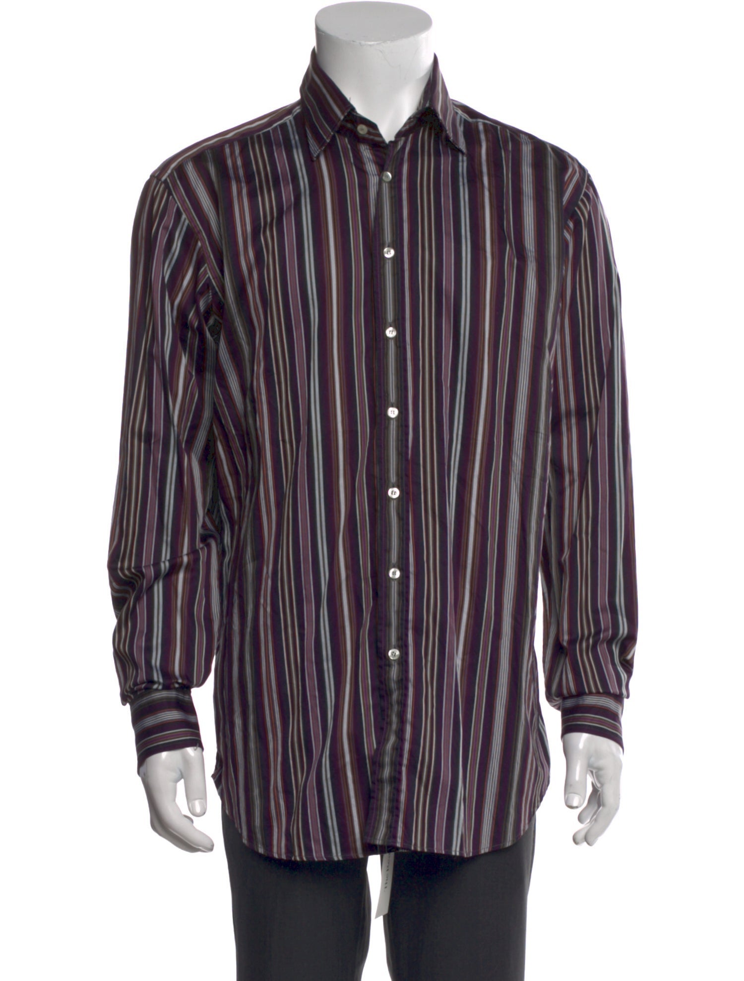 Etro Striped Long Sleeve Dress Shirt