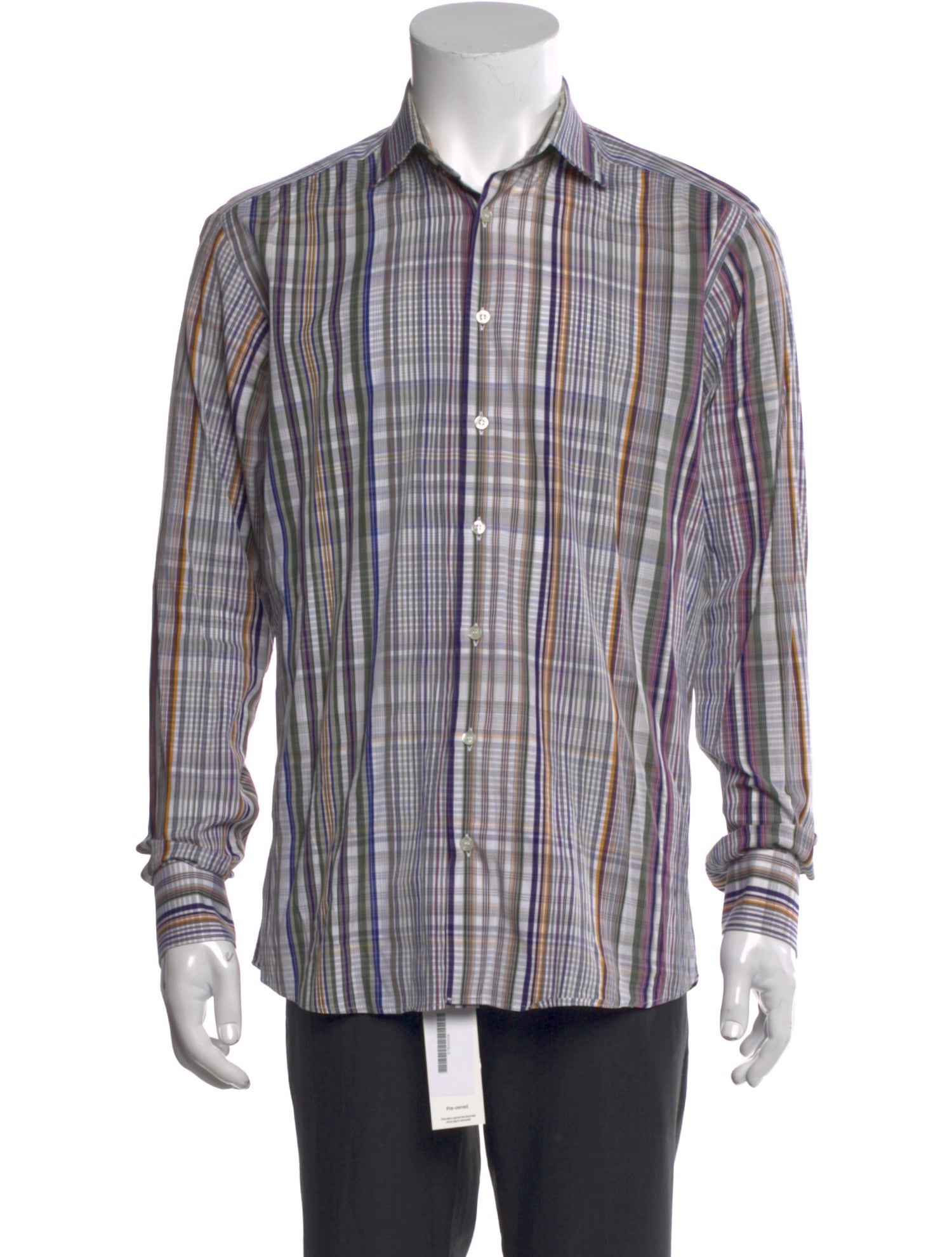 Etro Plaid Print Long Sleeve Dress Shirt