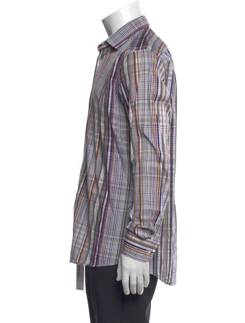 Etro Plaid Print Long Sleeve Dress Shirt