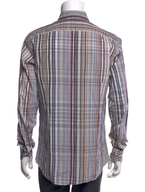 Etro Plaid Print Long Sleeve Dress Shirt