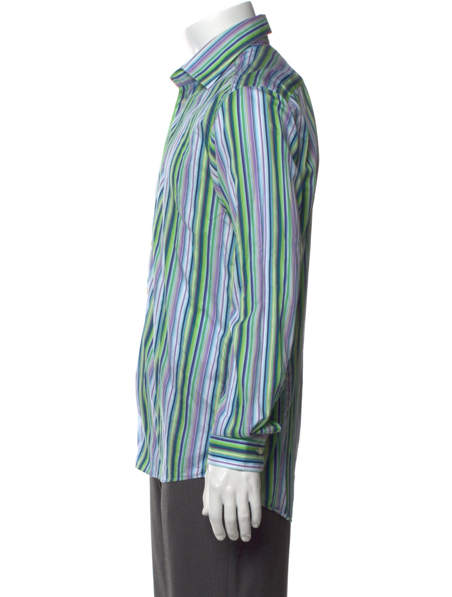 Etro Striped Long Sleeve Dress Shirt