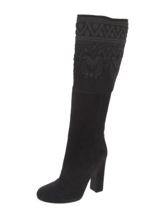 Etro Suede Embroidered Accent Boots
