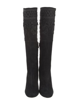 Etro Suede Embroidered Accent Boots