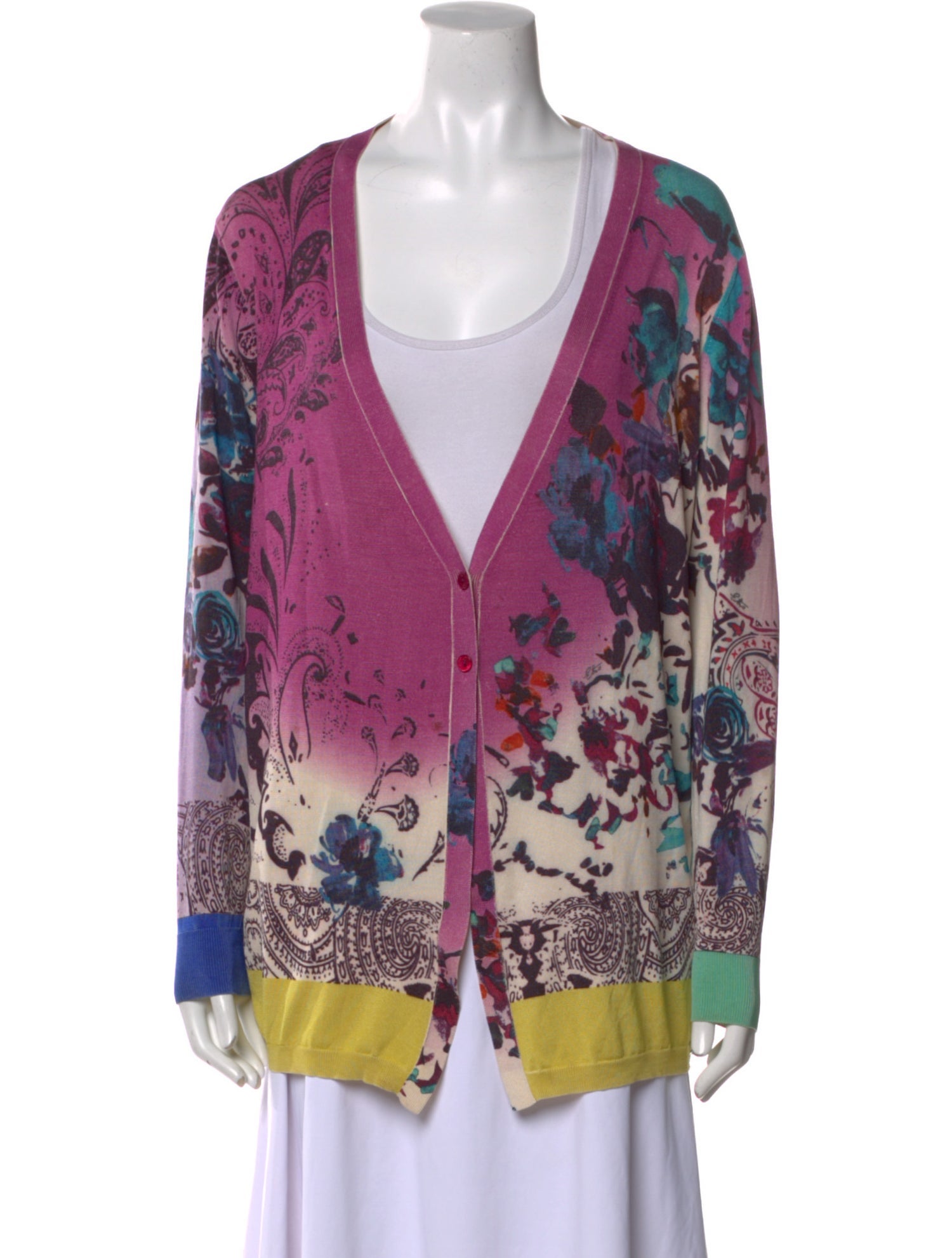 Etro Printed V-Neck Sweater