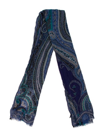 Etro Cashmere Paisley Print Scarf