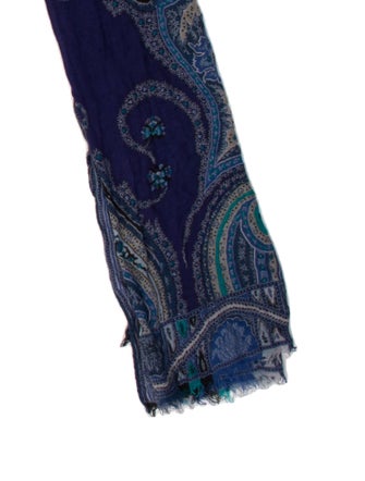 Etro Cashmere Paisley Print Scarf
