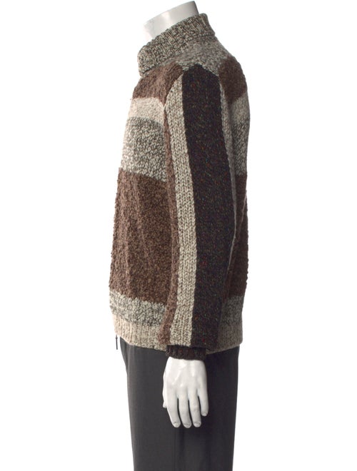 Etro Wool Colorblock Pattern Cardigan