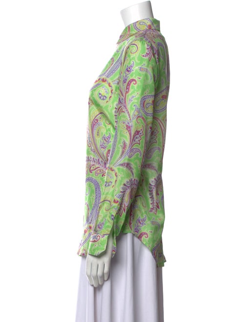 Etro Silk Paisley Print Button-Up Top