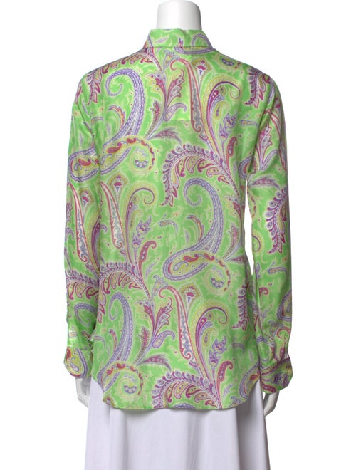 Etro Silk Paisley Print Button-Up Top