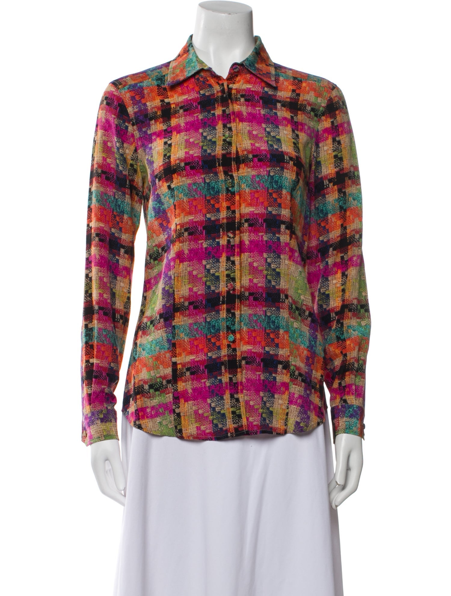 Etro Silk Printed Button-Up Top