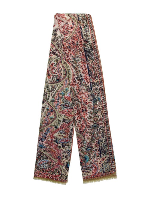 Etro Cashmere Paisley Print Scarf