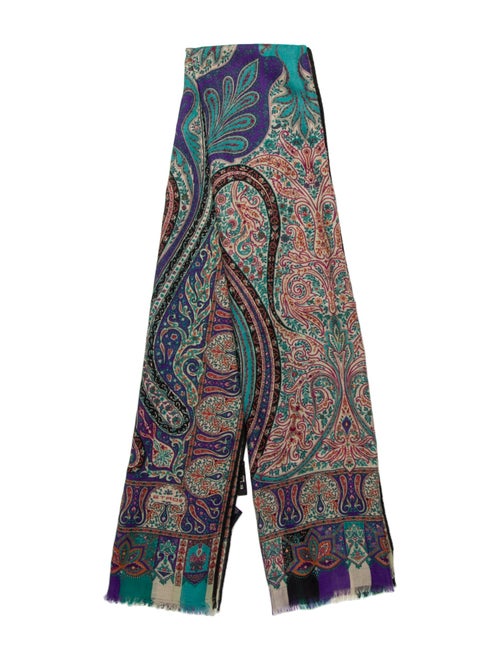Etro Wool Paisley Print Scarf