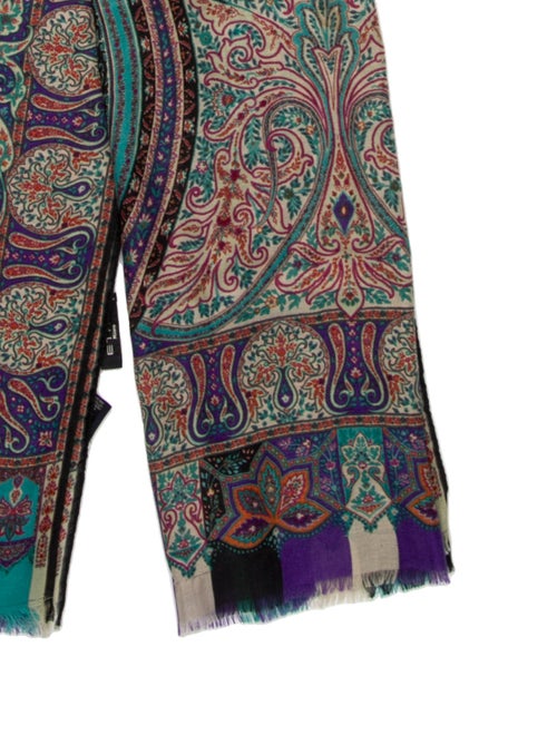 Etro Wool Paisley Print Scarf