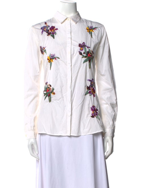 Etro Floral Print Long Sleeve Button-Up Top