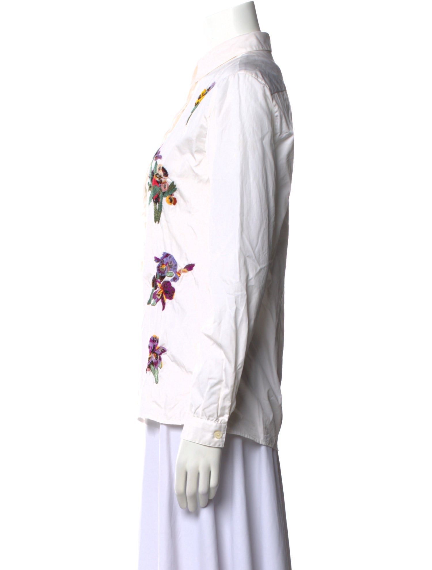 Etro Floral Print Long Sleeve Button-Up Top