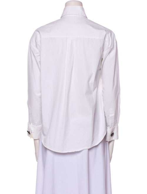 Etro Mock Neck Three-Quarter Sleeve Button-Up Top