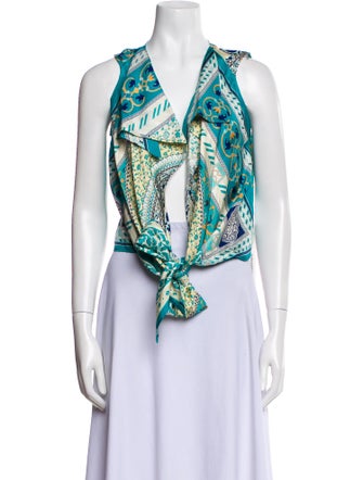 Etro Silk Paisley Print Crop Top