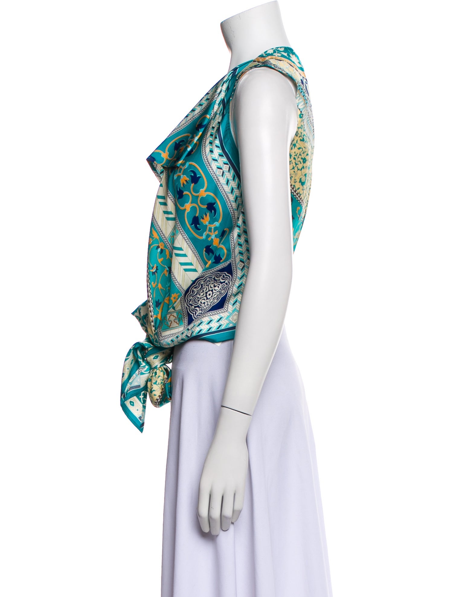 Etro Silk Paisley Print Crop Top