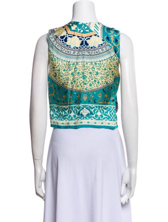 Etro Silk Paisley Print Crop Top