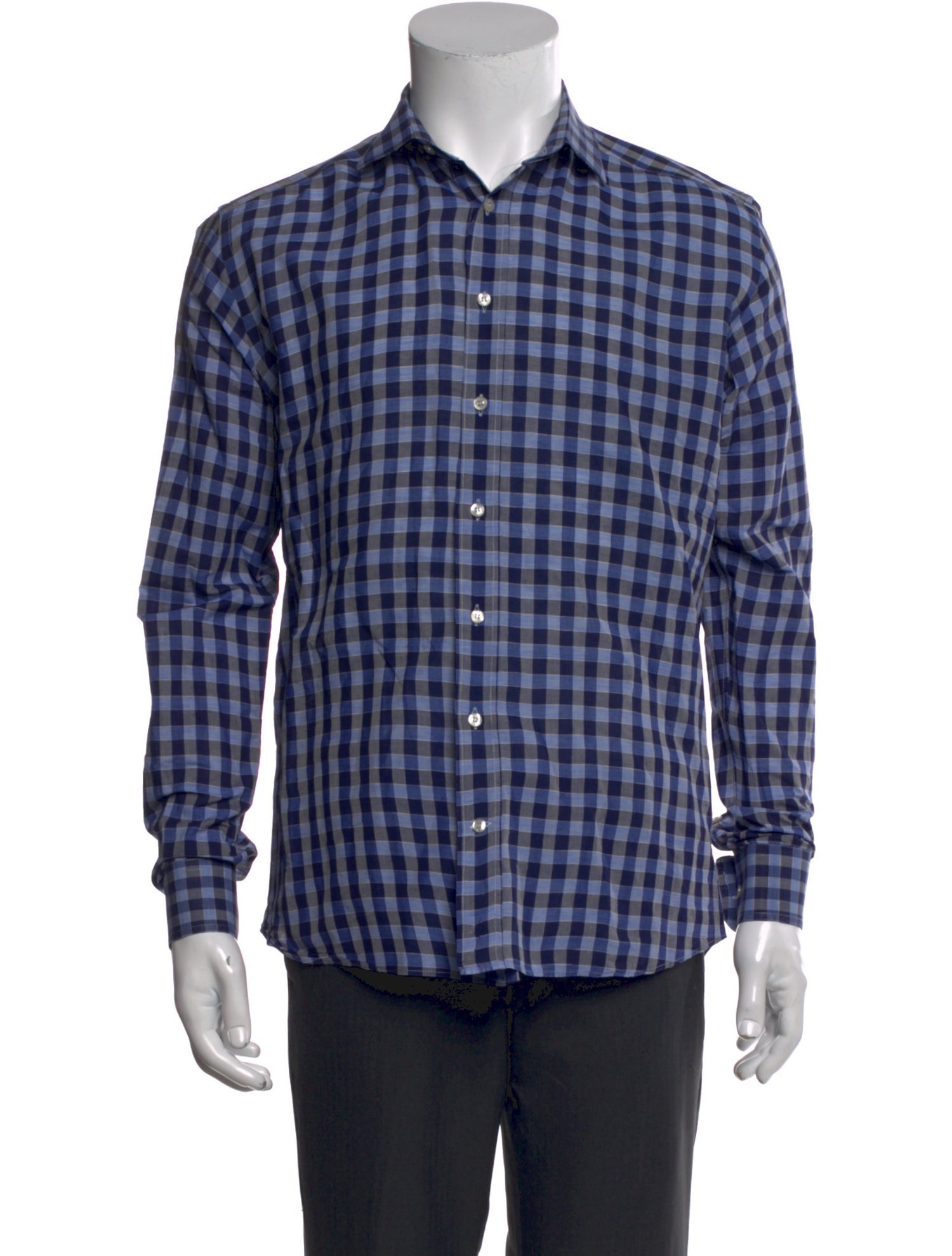 Etro Plaid Print Long Sleeve Dress Shirt