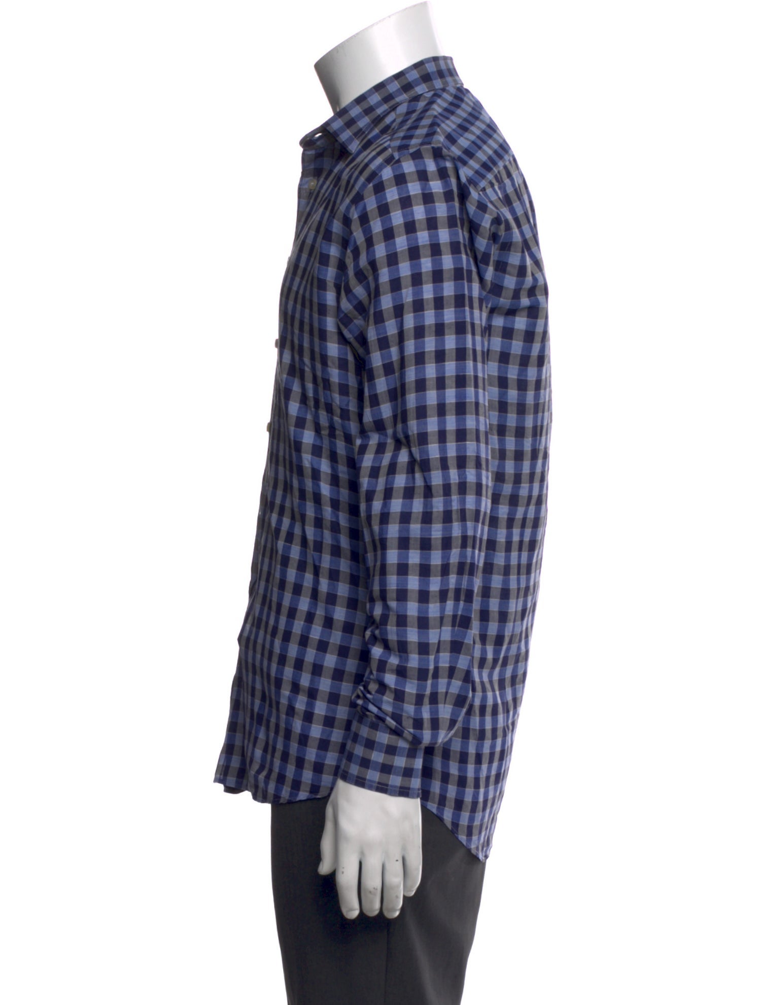 Etro Plaid Print Long Sleeve Dress Shirt