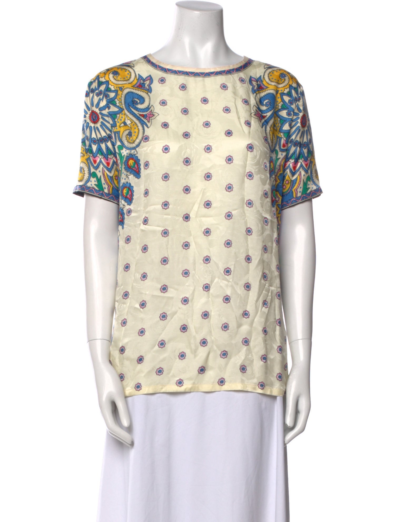 Etro Printed Bateau Neckline T-Shirt