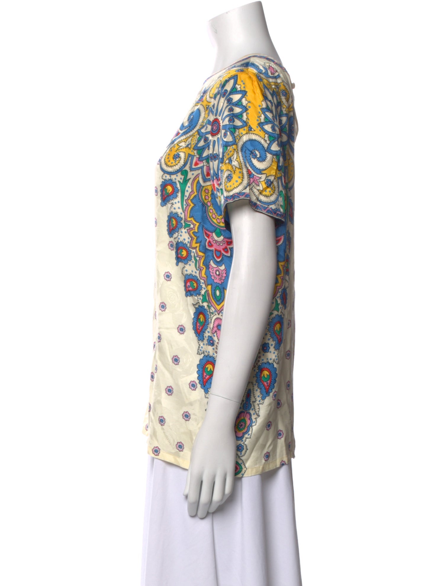 Etro Printed Bateau Neckline T-Shirt