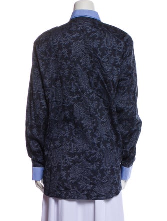 Etro Printed Long Sleeve Button-Up Top