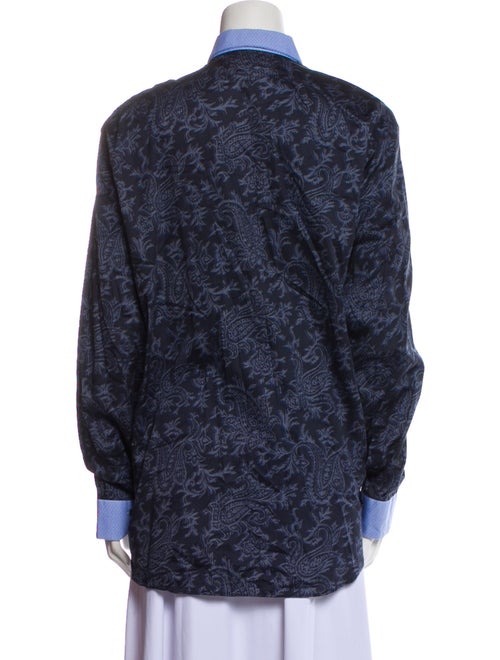 Etro Printed Long Sleeve Button-Up Top