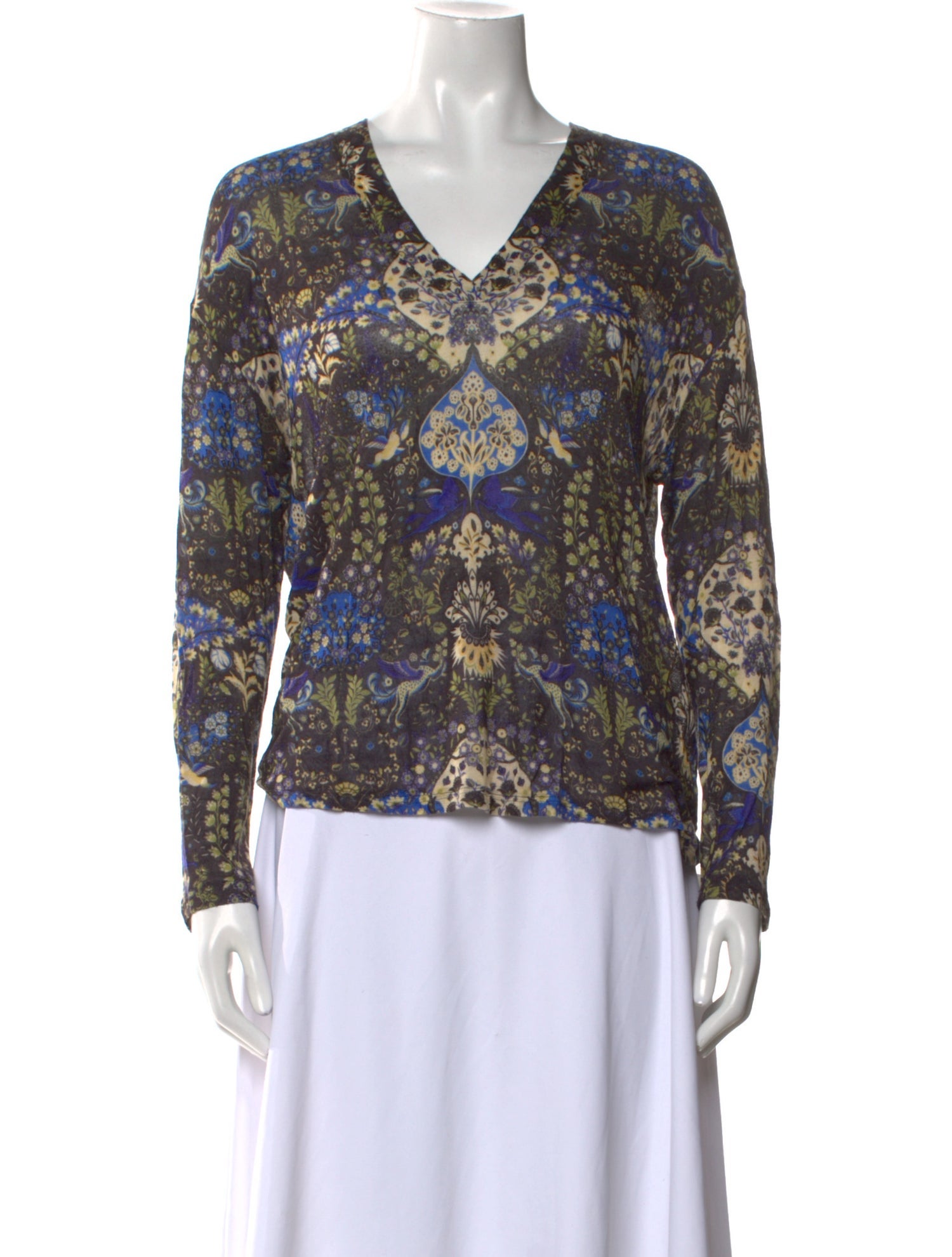 Etro Printed V-Neck Blouse