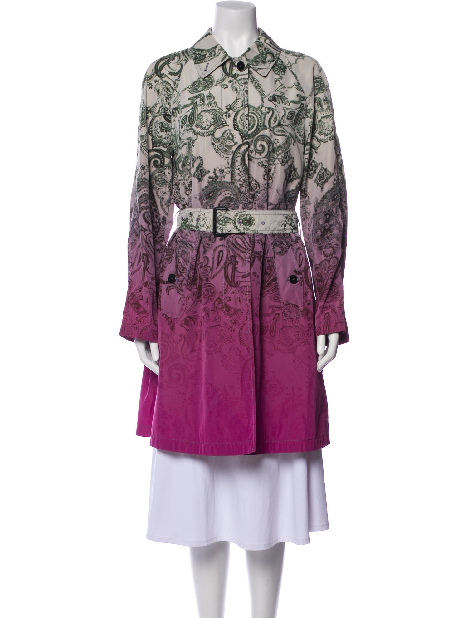 Etro Paisley Print Trench Coat