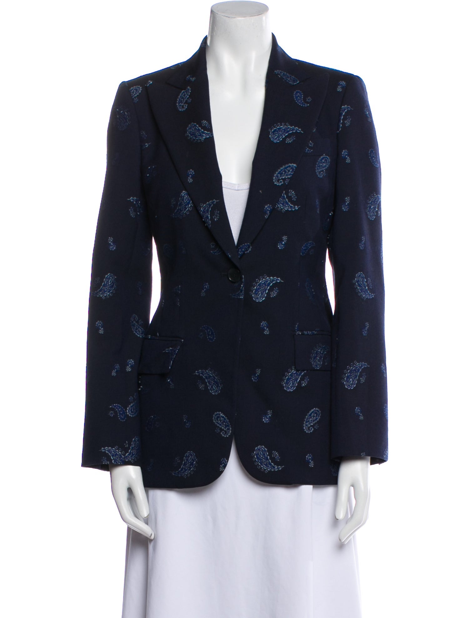Etro Wool Paisley Print Blazer