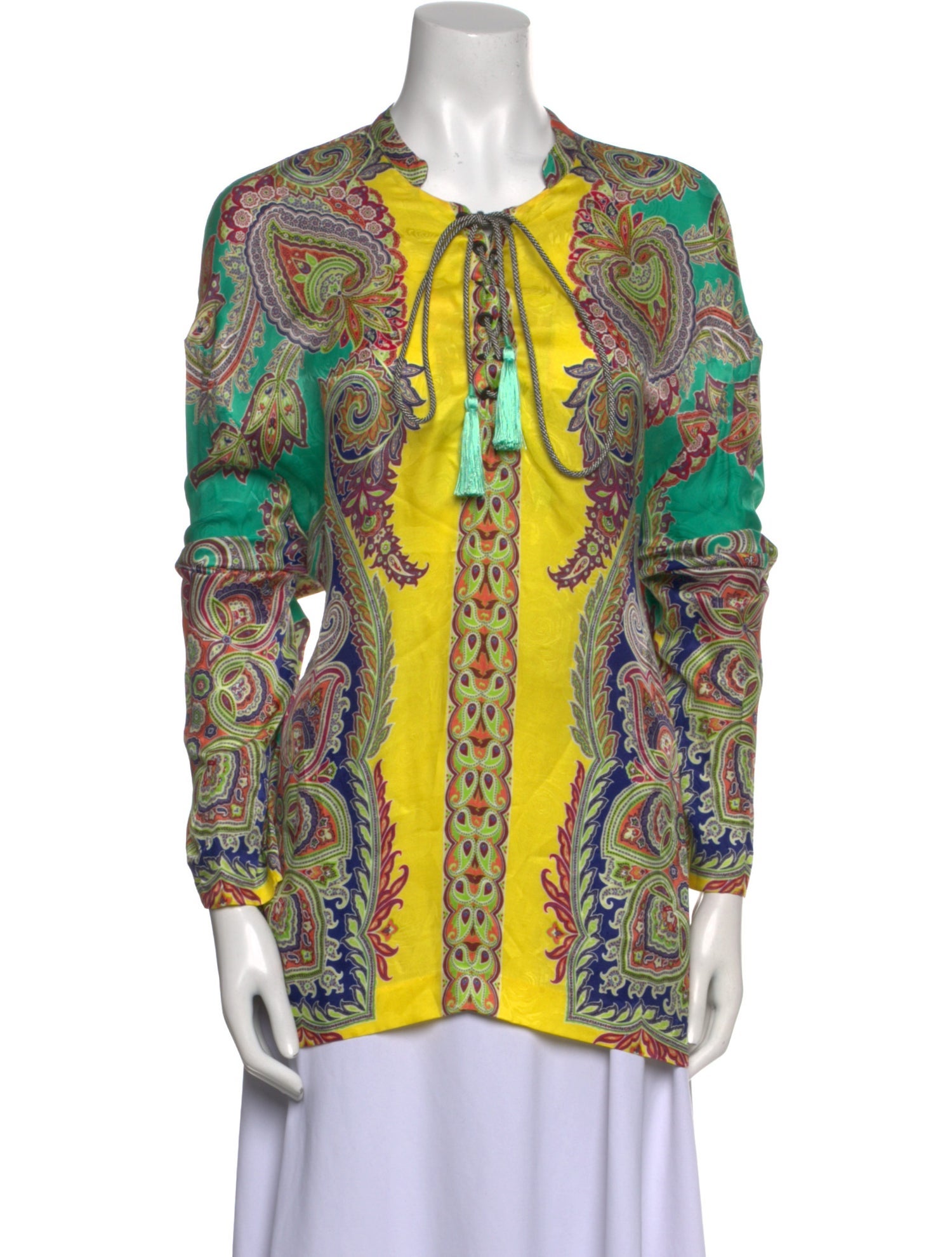 Etro Paisley Print V-Neck Blouse w/ Tags