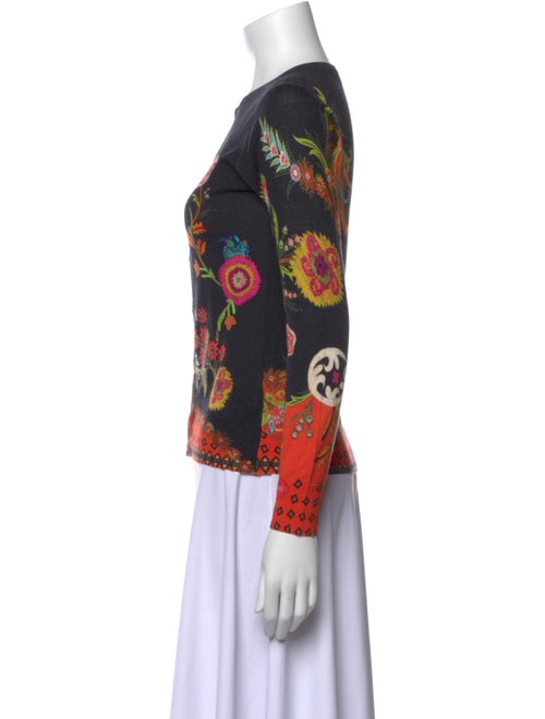 Etro Floral Print Crew Neck Sweater