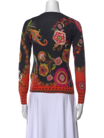 Etro Floral Print Crew Neck Sweater