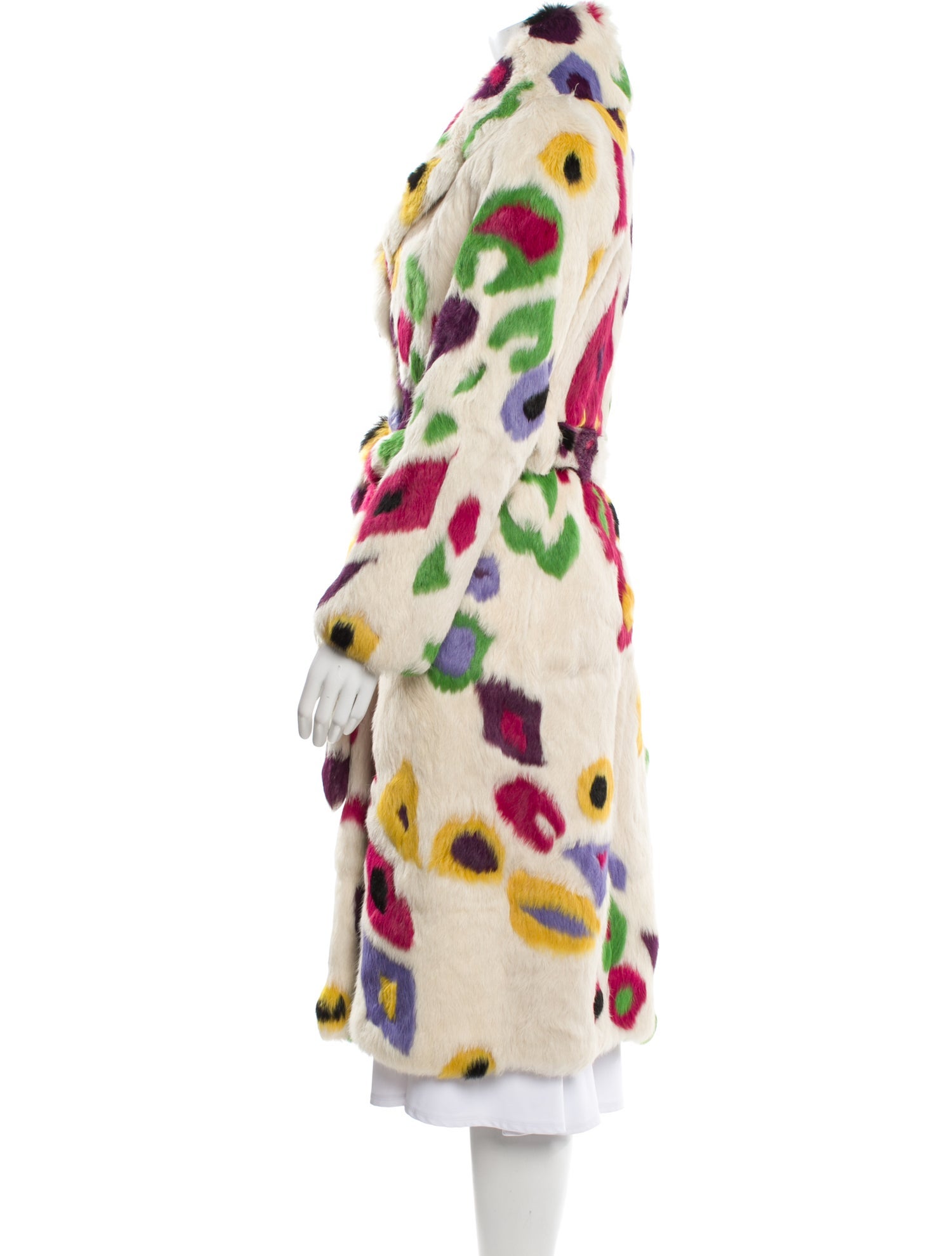 Etro Fur Graphic Print Fur Coat