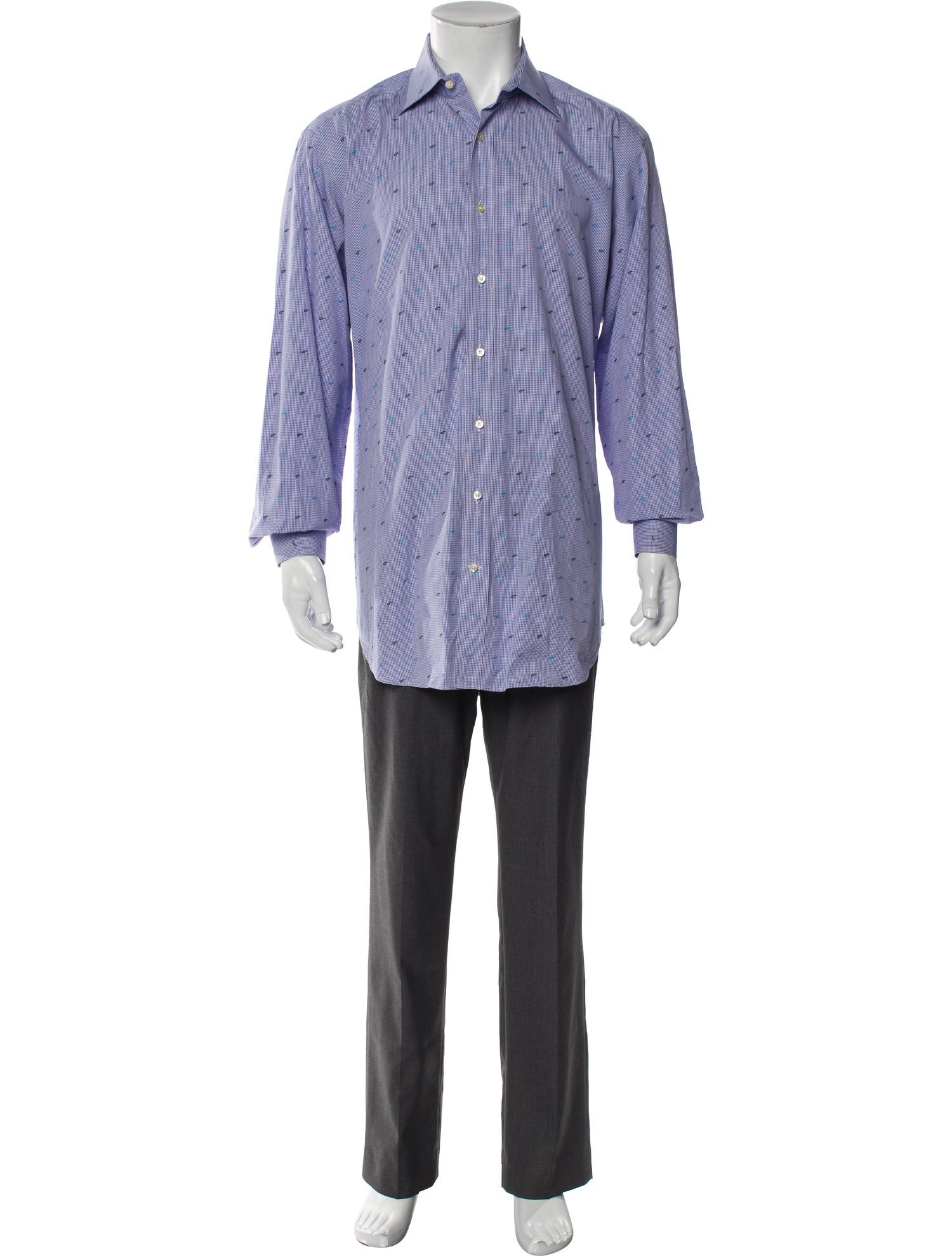 Etro Plaid Print Long Sleeve Dress Shirt