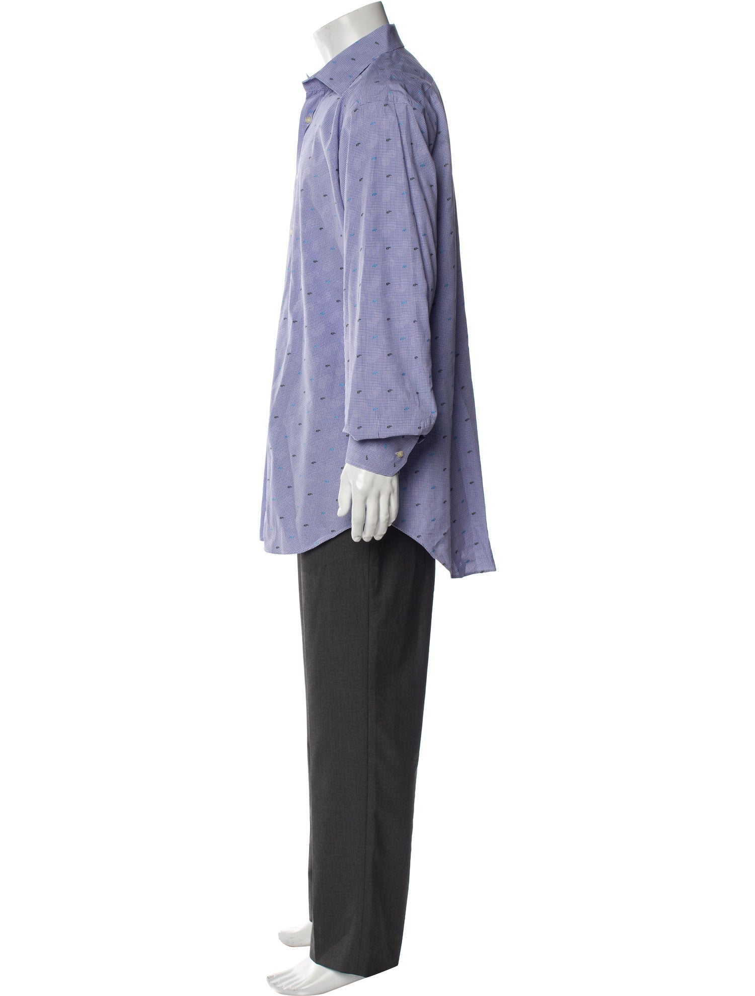 Etro Plaid Print Long Sleeve Dress Shirt